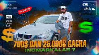 700$ dan 25.000$ gacha inomarkalar.Sergeli bozori 7-qism.