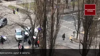 В Киеве на Борщаговке две раззявы не поделили дорогу