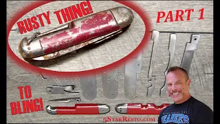 Restoring rusty vintage pocket knife - Knife restoration