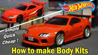 Hot Wheels - How to make Custom body kits , Quick easy & cheap diecast car  models