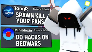 I Did YOUTUBERS Bedwars DARES.. (Roblox Bedwars)