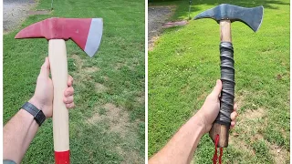 Turning a cheap hatchet into a useful tool.