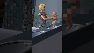 Washing Baby in the Sink | The Sims 2 | #shorts