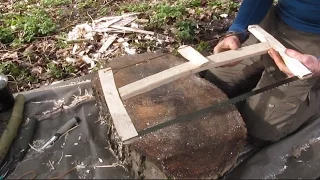Bushcraft Collapsible Bucksaw. How to make one in camp using basic bushcraft tools.