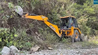 Part 1-Altering Years Trodden Mid-River Road to Riverside Road Cutting Rocky Mountain-JCB Backhoe