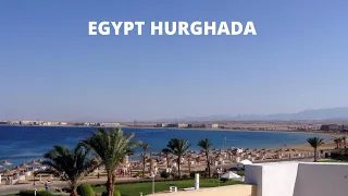 EGYPT I HURGHADA I MAKADI BAY I VIEW OF THE BEACH I PARASAILING, LIZARD, WATER FOUNTAINS, FIRE SHOW