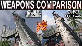 Warzone vs Black Ops Cold War Weapons Comparison (Inspect Animations, Gun Sounds & More...)