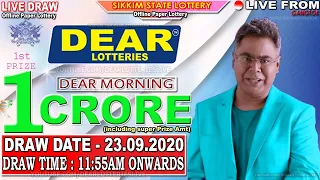 LOTTERY SAMBAD SIKKIM MORNING 11:55AM  23.09.2020 LIVE DRAW LOTTERY LIVE SIKKIM LOTTERY TODAY RESULT