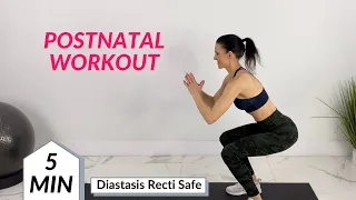 5 minute postpartum workout | diastasis recti safe | no equipment