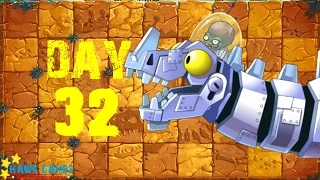 Plants vs Zombies 2 - Jurassic Marsh - Day 32 BOSS [Zombot Dinotronic Mechasaur] No Premium