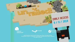 Трейлер с датой анонса раннего доступа в steam игры Unrailed!