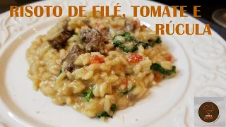 RISOTO de Filé, Tomate e Rúcula (passo a passo)