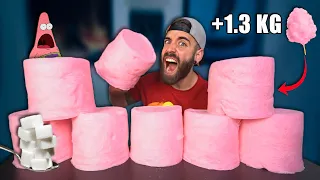 COMIENDO 1,3KG de ALGODÓN de AZÚCAR *esto es imposible* (COTTON CANDY CHALLENGE)