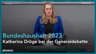 Katharina Dröge bei der Generaldebatte zum Bundeshaushalt 2023 am 23.11.22