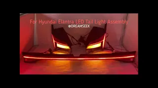 Dreamseek LED Trunk Lamp & Tail Light Assembly For Hyundai Elantra CN7 21+ Rear Brake Lamp