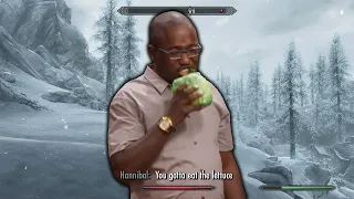 When you have no potions mid-combat, so you resort to eating food