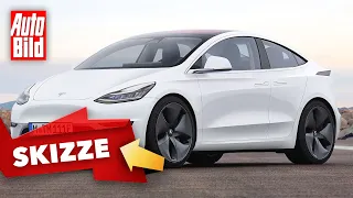 Tesla 2 (2023): Gerücht - Konkurrenz - VW ID.3 - Model 3 - Skizze