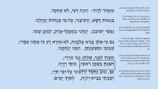 Psalm 23 sung in Hebrew with text