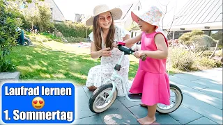 Baby lernt Laufrad fahren 😍 U7! Mittagessen kochen! 1. Sommertag 2024! Haus mit Garten | Mamiseelen