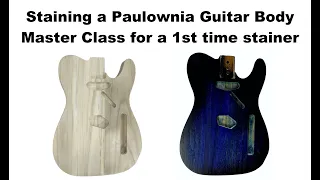 Masterclass for a 1st time stainer: Midnight Blue on a Paulownia Body