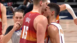 Nikola Jokic & Devin Booker go face-to-face after that play & Jokic gets ejected 😮 Suns vs Nuggets