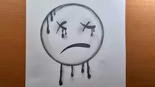 Como desenhar um emoji de carinha triste || Desenho fácil para iniciantes