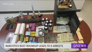 Narcotics investigation leads to the arrest of nine people