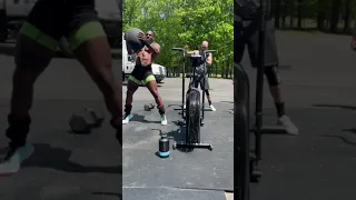 MED BALL SLAM + DUMBBELL SNATCH + assault bike