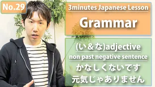 【No.29】3minutes Japanese Grammar_(い・なadjective)-non -past negative sentence-