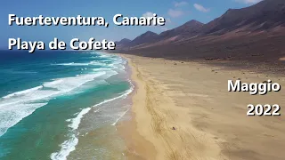 La spiaggia di Cofete a Fuerteventura, dal drone - 4K