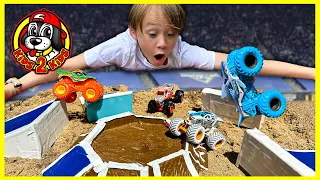 SUPER Monster Truck Toys COMPILATION 3 - Obstacle Course, Racing & DIY Arena Freestyle Challenge