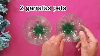 Peso de porta feito com garrafa pet