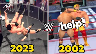 Evolution of "ROCK BOTTOM" in WWE Games 2002-2023  | Chair01