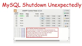 How to fix MySQL Shutdown Unexpectedly Error in Xampp (Urdu Hindi)