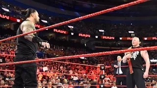 Last confrontation between Reigns and Brock Lesnar before Greatest Royal Rumble. Raw 23.04.18 (HD)