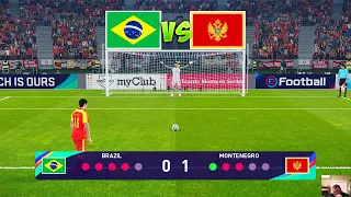 Brazil vs Montenegro - Penalty Shootout | Final FIFA World Cup 2022 | Neymar vs Jovetic | PES