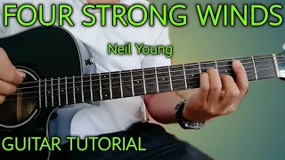 How to Play Four Strong Winds by Neil Young - Guitar Tutorial For Beginners -Mellow Strings