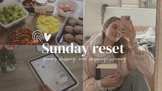 SUNDAY RESET ROUTINE :) grocery shopping, meal prepping, organizing & planning