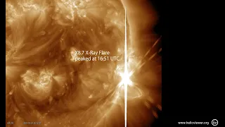 An X8.7 X-Ray flare occurred on 14 May peaked at 16:51 UTC(12:51 EDT)