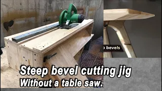 How to cut steep bevel without a table saw, steep bevel cutting jig for circular saw
