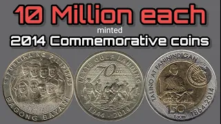 Philippine coins 2014 commemorative coins - 10 million minted each