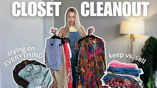 CLOSET CLEANOUT | Trying on Everything + Decluttering my wardrobe