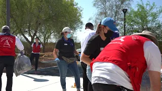 Church volunteers, Get Outdoors Nevada team on Las Vegas Wash trail cleanup