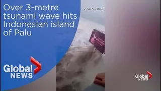 3-metre tsunami hits Indonesian island of Palu after powerful earthquake