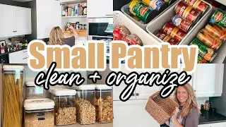 ORGANIZING + CLEANING OUT MY SMALL PANTRY | CLEAN + ORGANIZE WITH ME | SMALL PANTRY ORGANIZATION