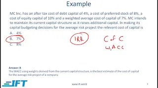 Level I CFA CF: Cost of Capital-Lecture 1