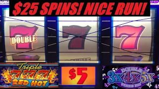 NICE! HIGH LIMIT SLOTS! $25 DOUBLE GOLD SPINS! DOUBLE 3X 4X 5X TIMES PAY + TRIPLE RED HOT 777 SLOTS!