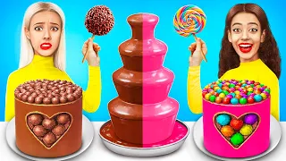 Chocolate Fountain Fondue Challenge | Candy & Chocolate Food Battle by RATATA