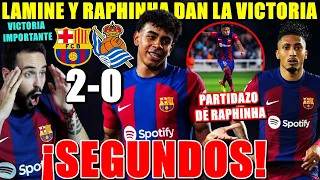 LAMINE y RAPHINHA DAN la VICTORIA al BARÇA 2-0 a la REAL SOCIEDAD - SEGUNDOS y VICTORIA IMPORTANTE