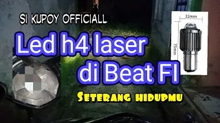 Pasang lampu led h4 laser di beat fi - soket h6 ke h4 lumayan juga